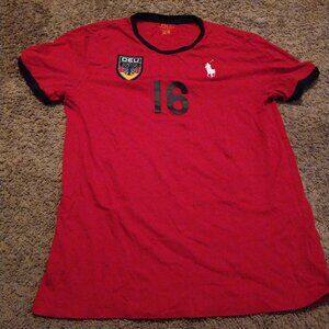 Polo Ralph Lauren Shirt Team Germany #16 DEU Custom Fit White Pony Size Medium